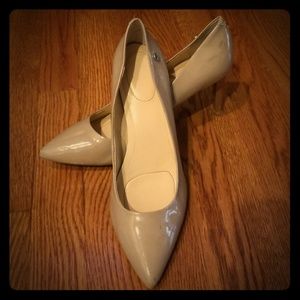 Calvin Klein Light Tan Patent Pump